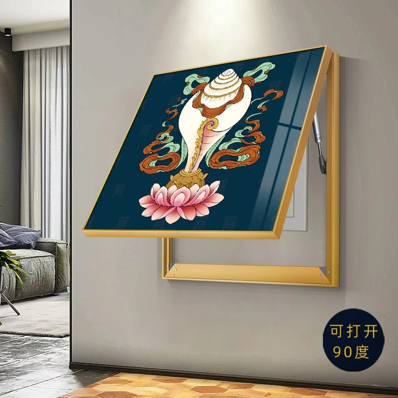 吉祥八宝电表箱装饰画藏式图案藏族遮挡箱挂画电闸盒佛八吉祥壁画