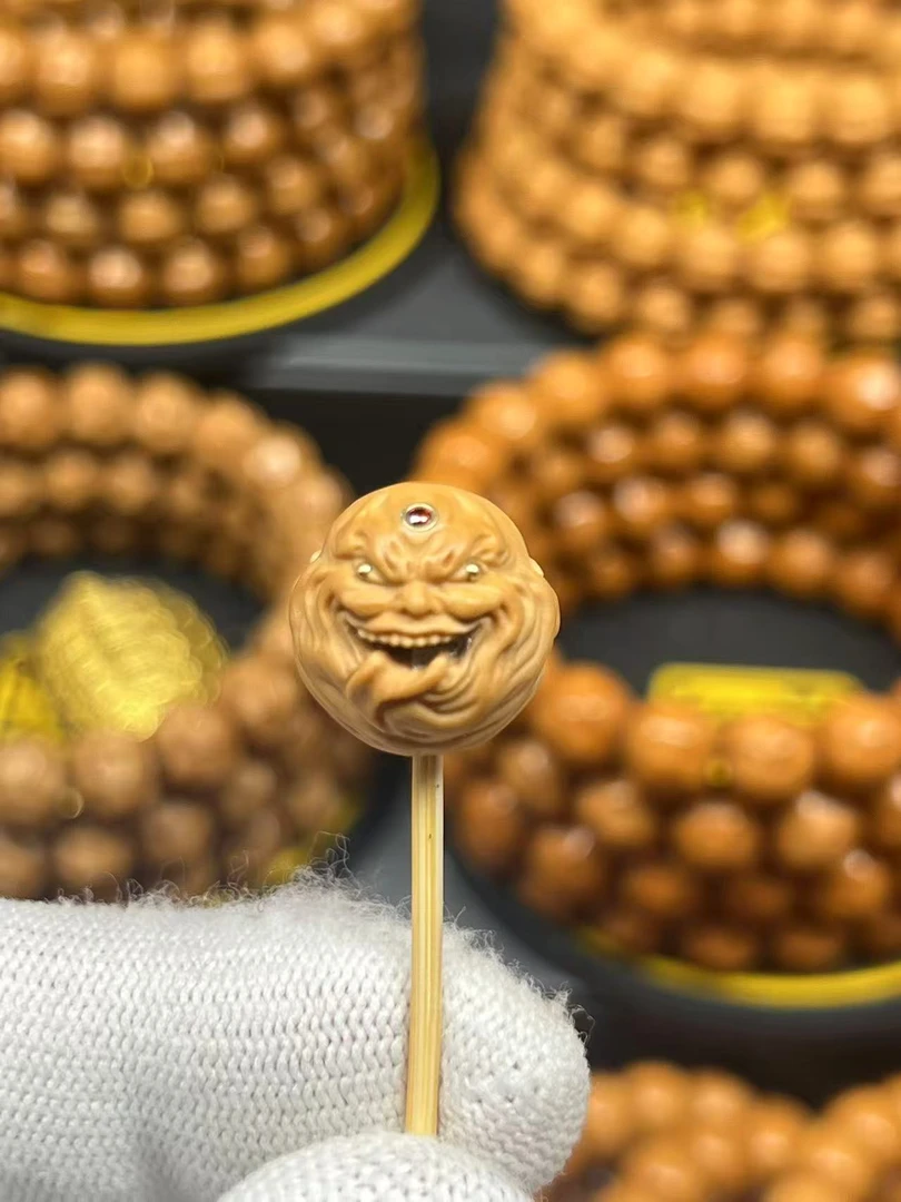 舔僧单籽镶嵌15mm+猴头手串配饰