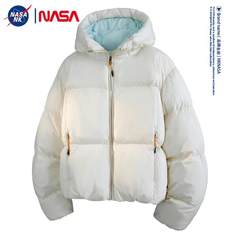 NASA联名美式多巴胺色系棉服男女同款冬季加厚保暖御寒面包服外套