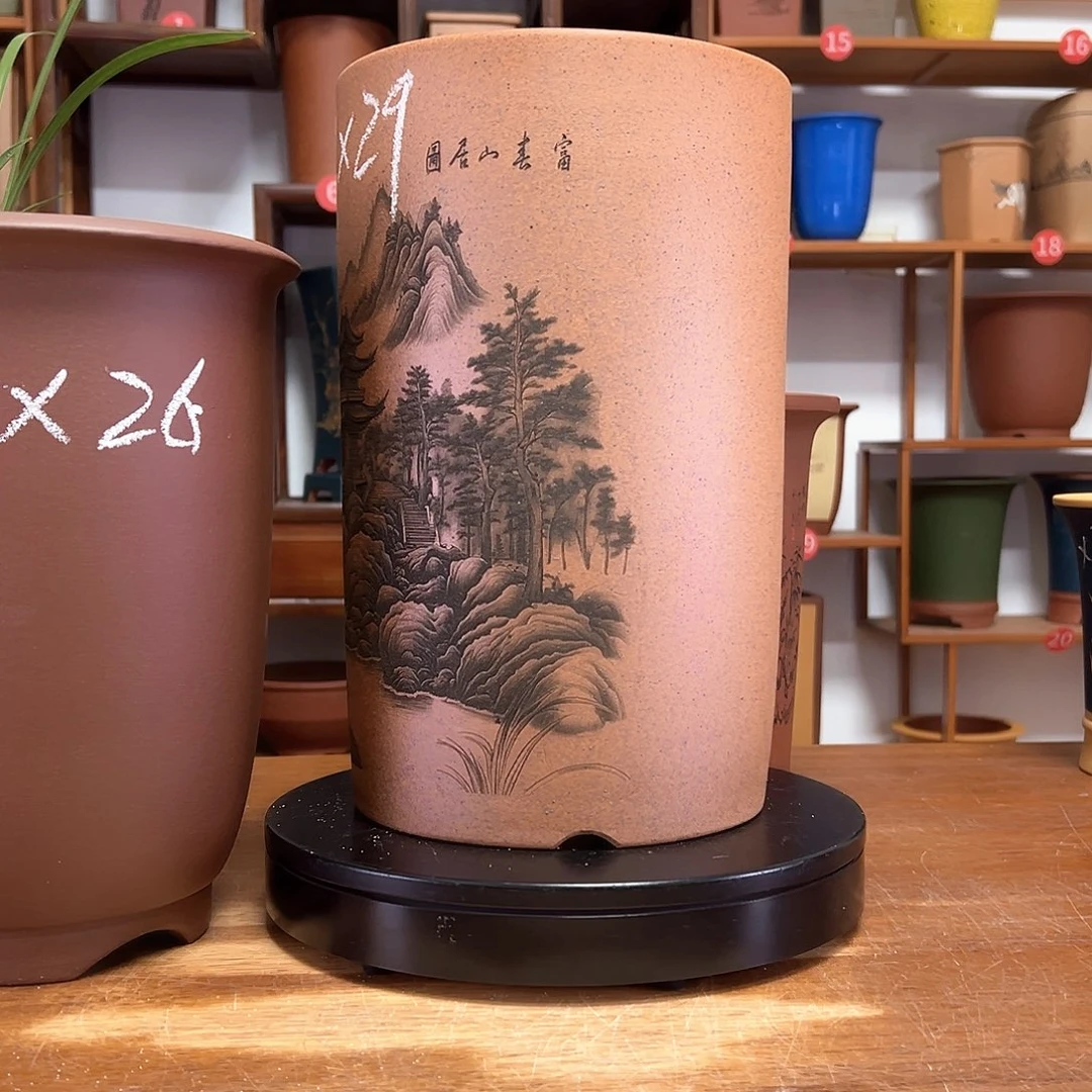一***人紫砂花盆周之夏精品紫砂花盆