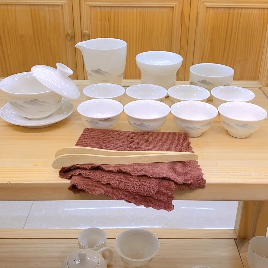 羊脂玉瓷茶具套装