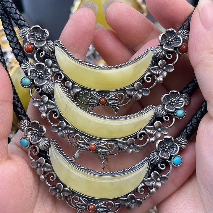 琥珀银S925镶嵌裸石