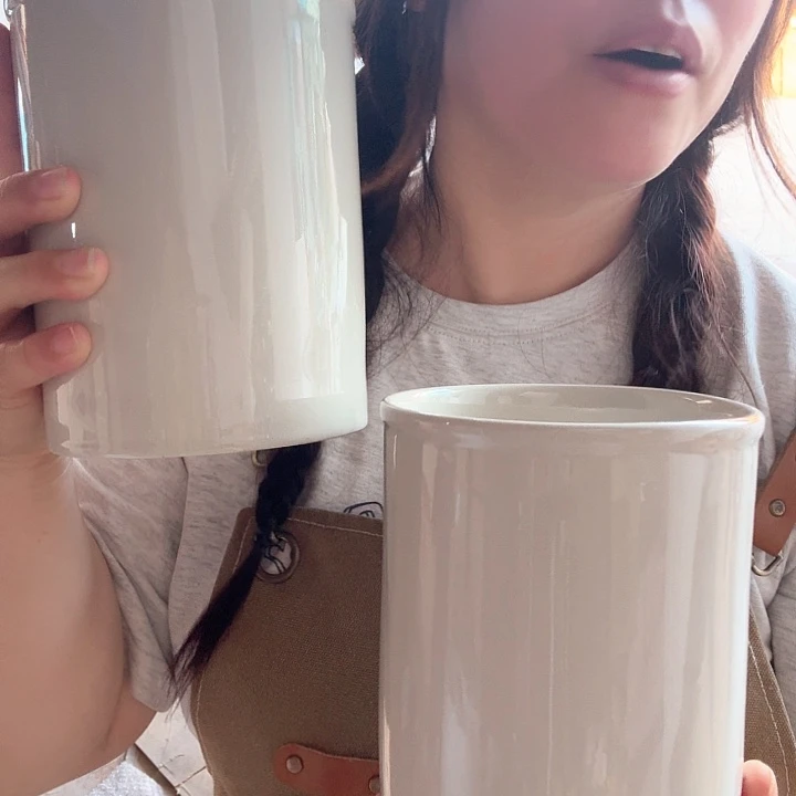 高温陶瓷高款罐子两个瑕疵款