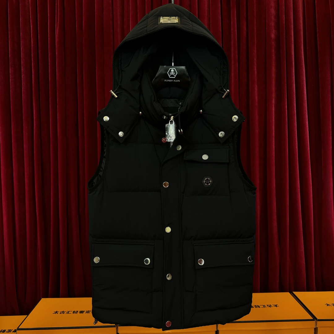 PLIPHPP PLEPN正品高奢时尚男士加厚保暖轻型白鹅绒羽绒马甲Y9906
