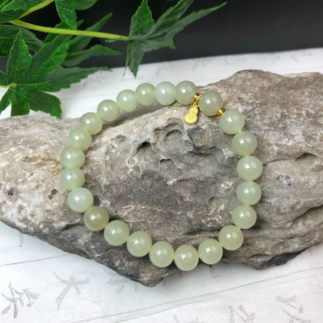 【琪禧珠宝】和田玉福禄圆珠手串23110701（多样性发货）