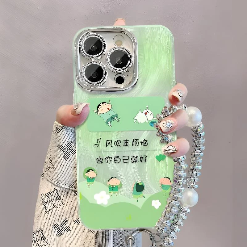 风吹走烦恼小新精孔羽纱适用苹果16手机壳新款华为vivo小米15oppo