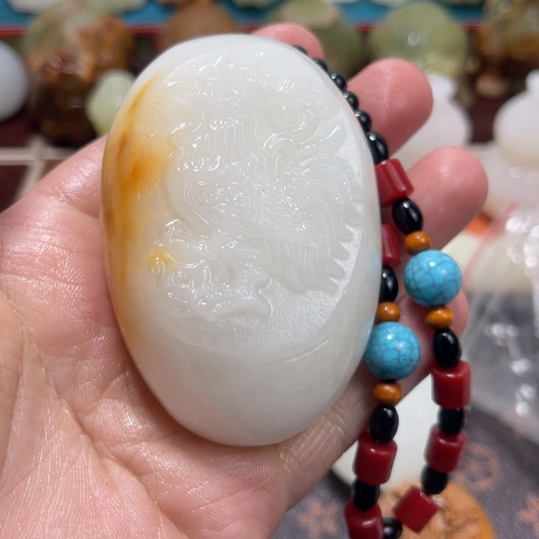 好***0石材石材方解石手把件不退换