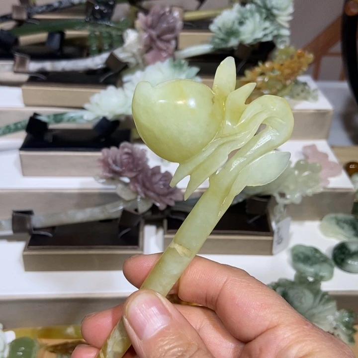 蛇纹石玉发饰未镶嵌
