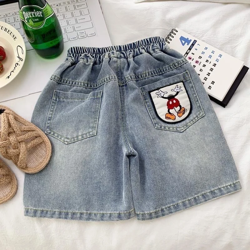 男童夏日牛仔短裤2025新款童装宝宝百搭浅蓝色裤子儿童五分裤洋气