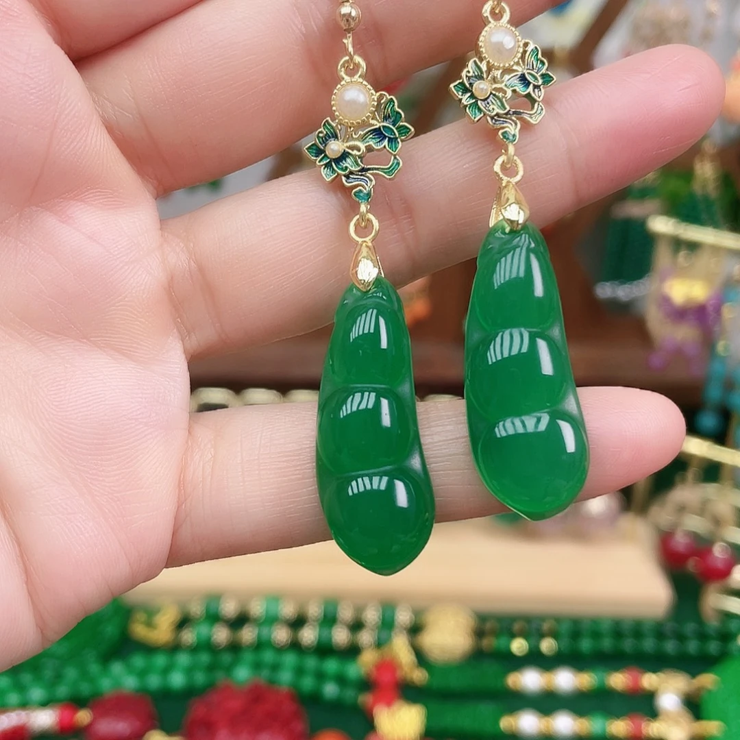 玛瑙/玉髓合金耳饰