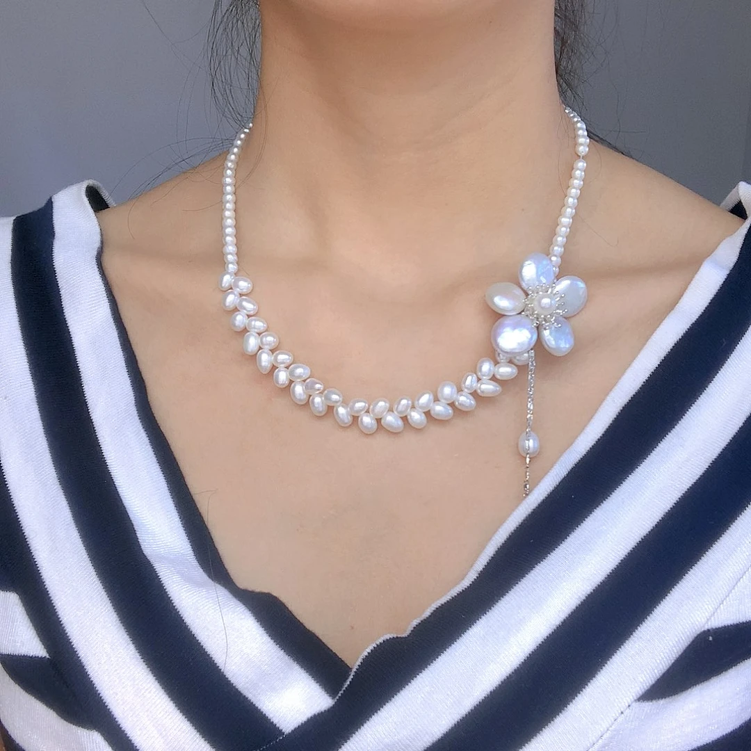 银S925镶嵌淡水珍珠发饰仙*女