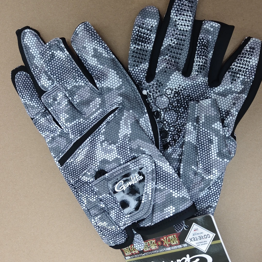 新款户外钓鱼手套防晒透气防磨黑坑露三指海钓矶钓路亚适用迷彩