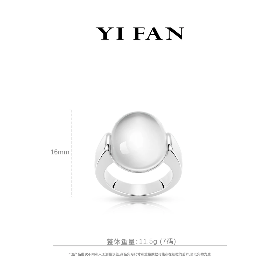 925银合成锆石戒指 10670-白色鸽子蛋简约百搭戒指