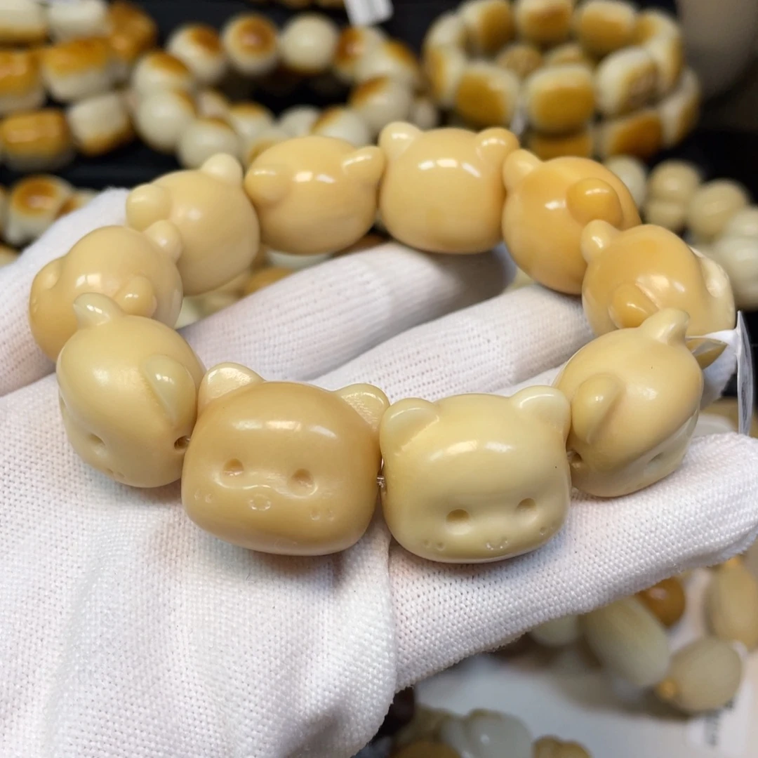 菩提根/象牙果手串125糖心萌萌熊微瑕