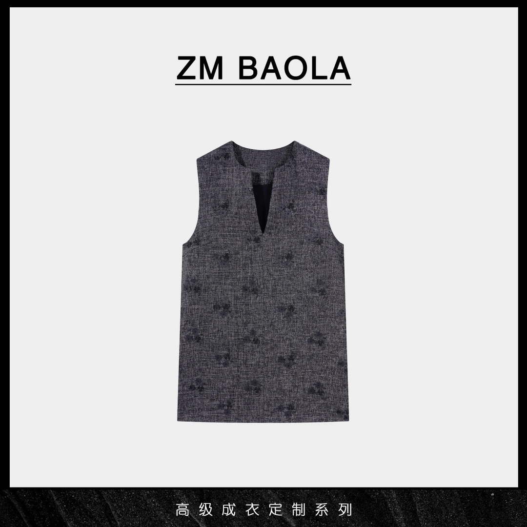 ZM BAOLA【砾纹】深V纹理感无袖连衣裙SL8011-M2