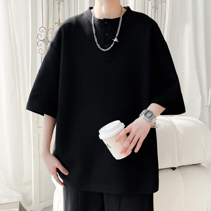 2025新款爆款改短旋律风车大码华夫格短袖恤--特