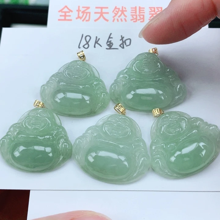 翡翠挂件18K金镶嵌多样性发其1