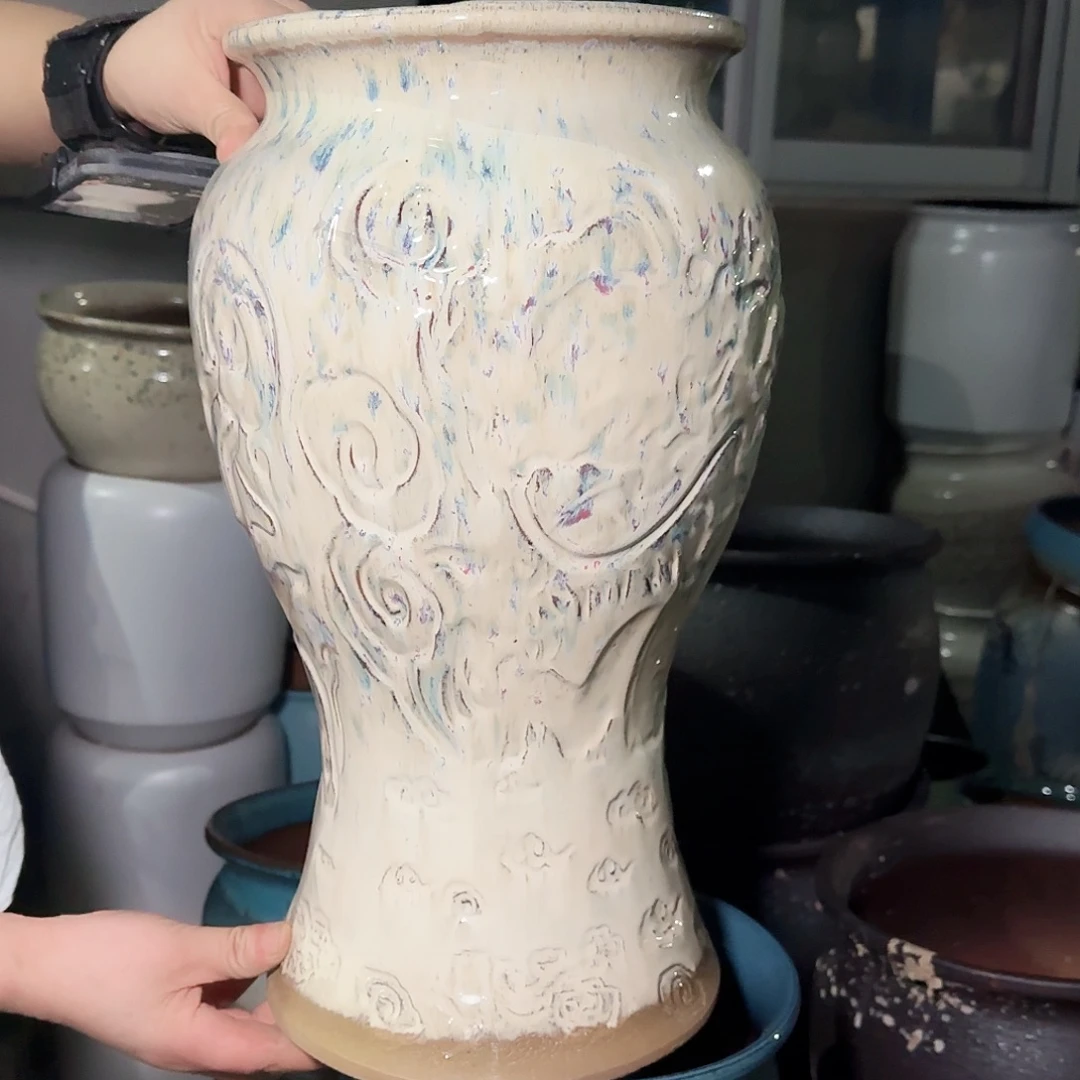 紫砂花盆高43口22