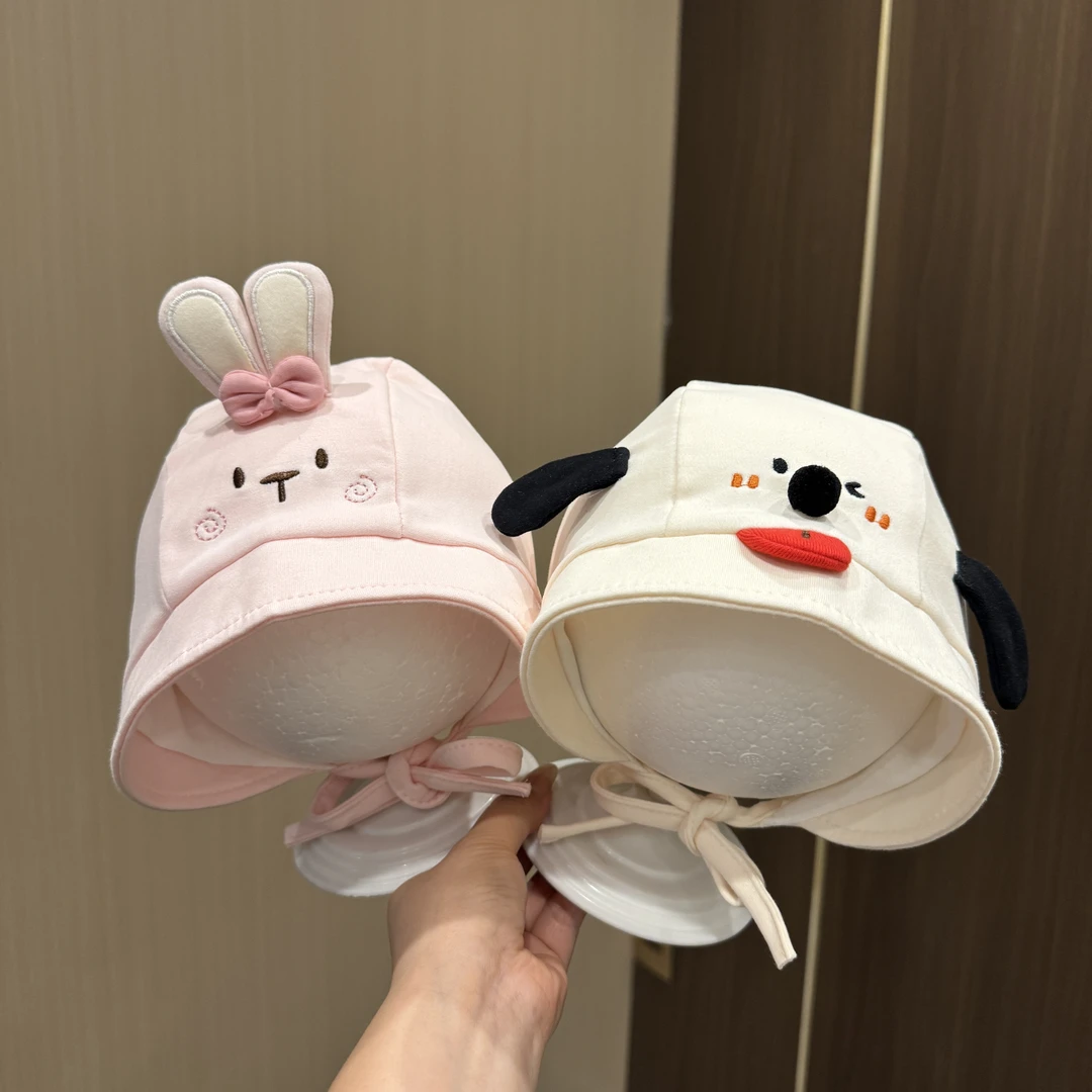 婴儿帽子春秋季宝宝遮阳帽护耳帽小月龄护囟门帽婴幼儿冬天包头帽