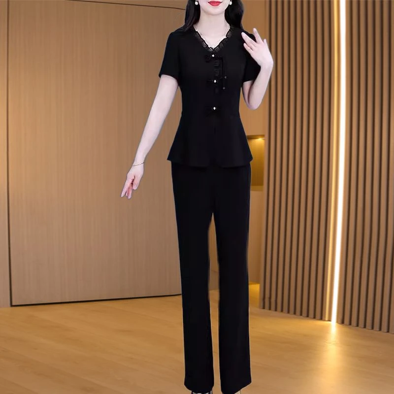 拉夏贝尔品牌夏两件套装2025新款女阔太洋气大方得体穿搭一整套S