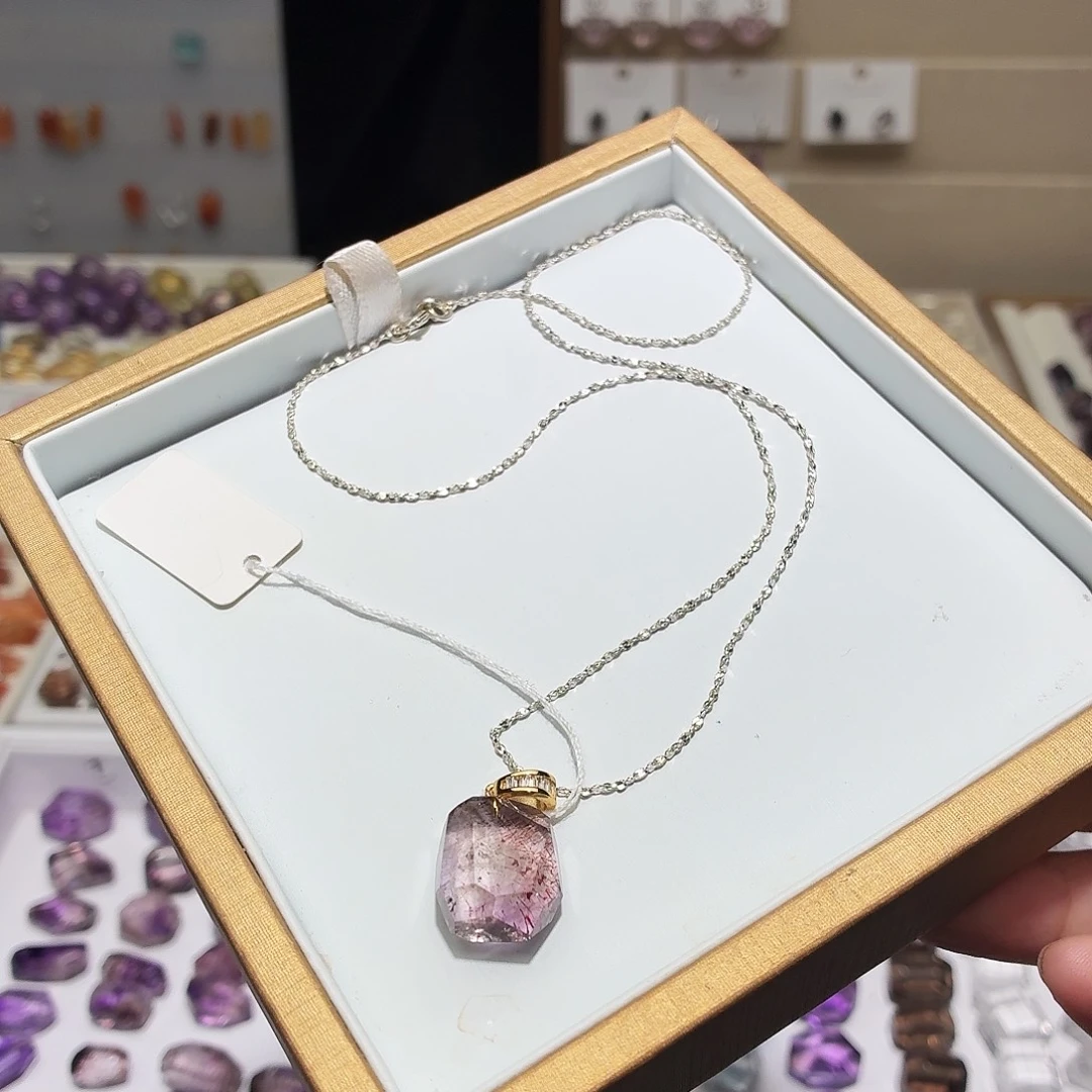 吊坠(不含链)未镶嵌水晶超七 金色扣头 吊坠 可定制