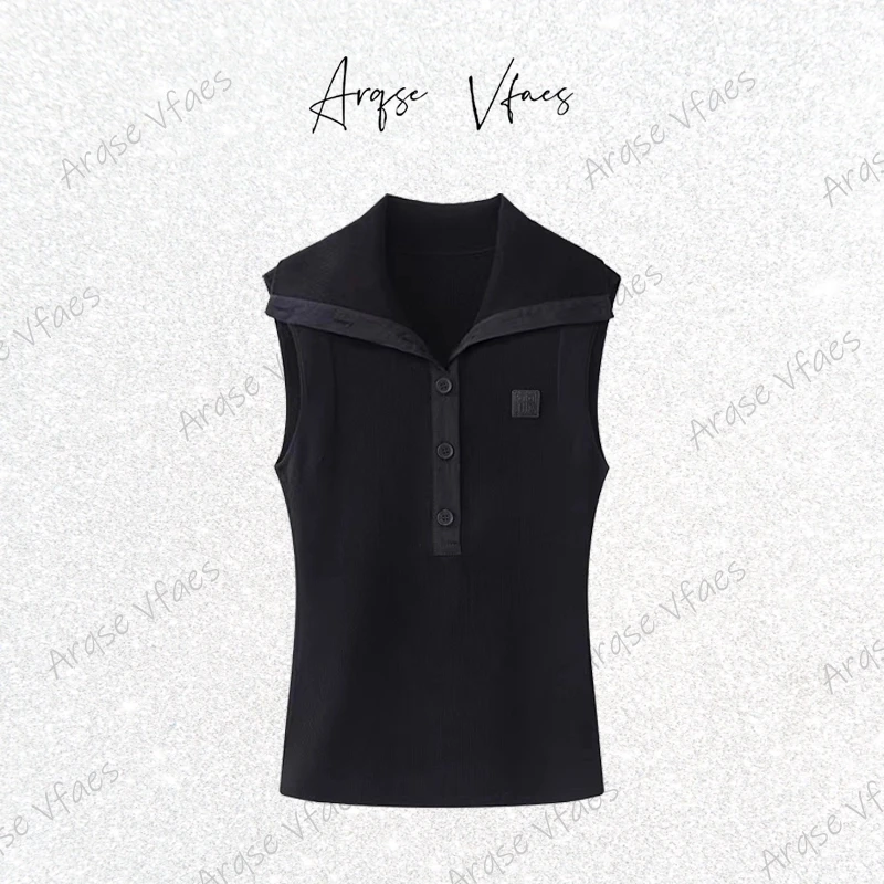 25年夏新款艾家时尚气质休闲宽松百搭连帽背心T恤女-50438109