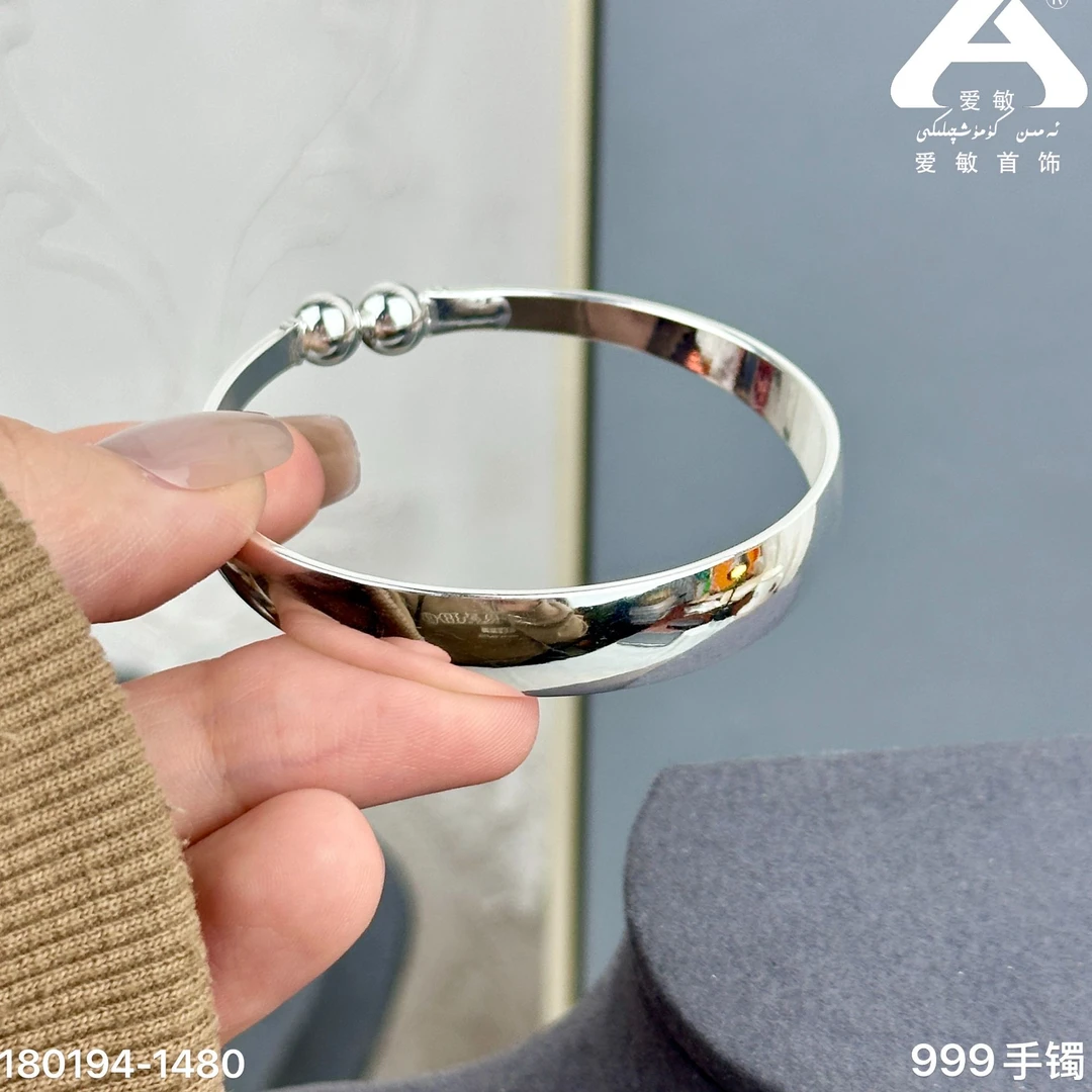 足银手镯 爱敏首饰手镯180194