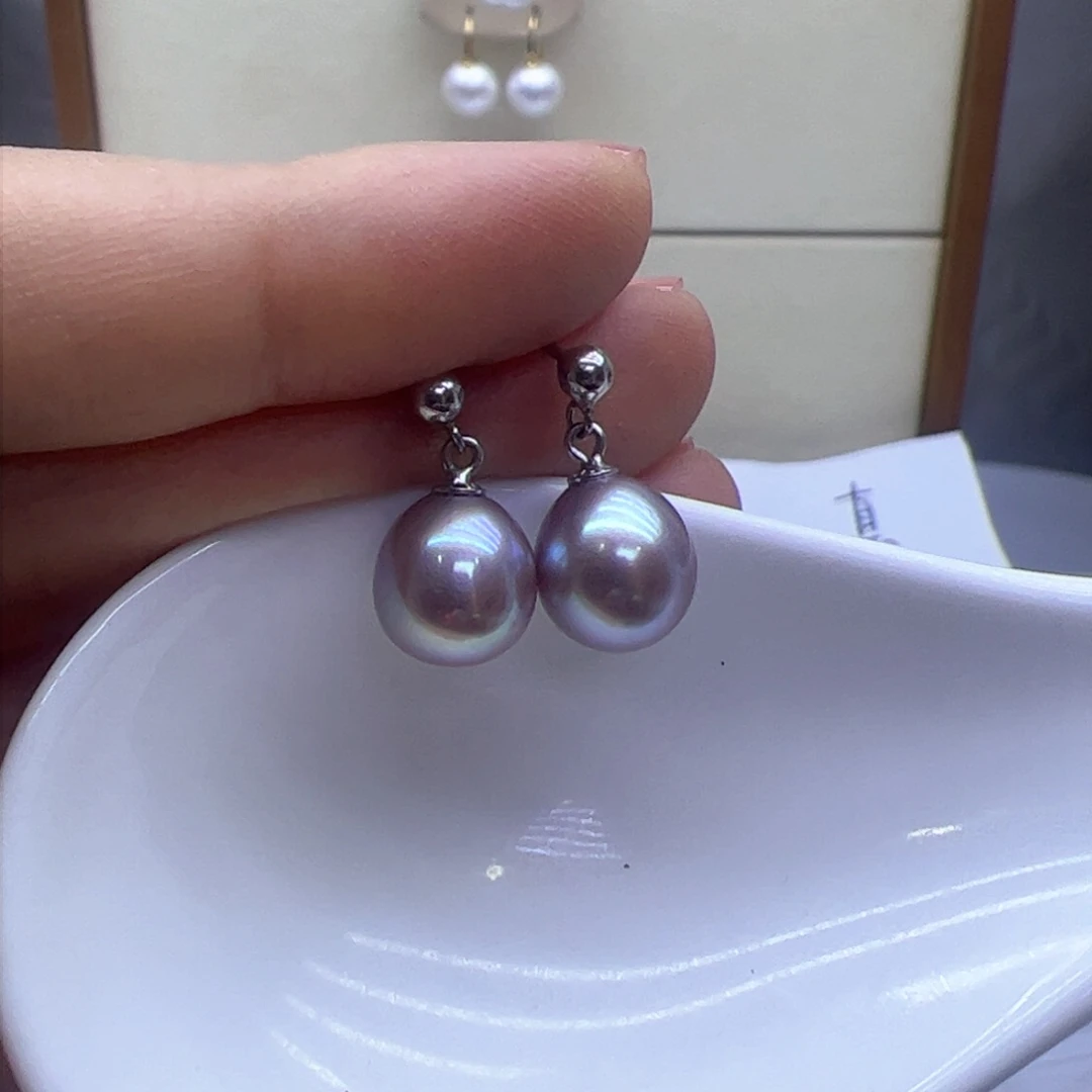 淡水珍珠耳饰银S925镶嵌