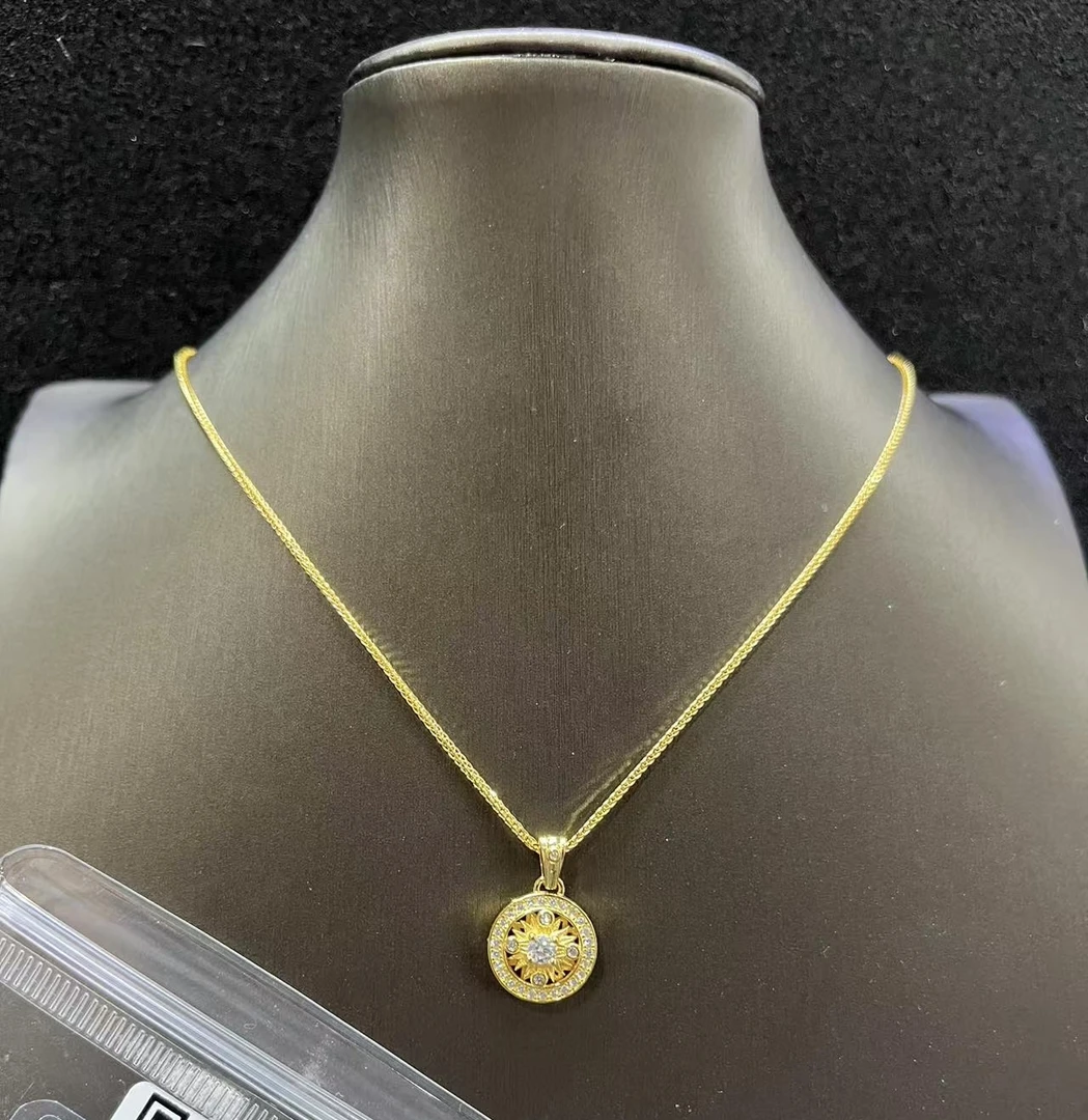 链子足银 太阳花罗盘套链气质百搭轻奢