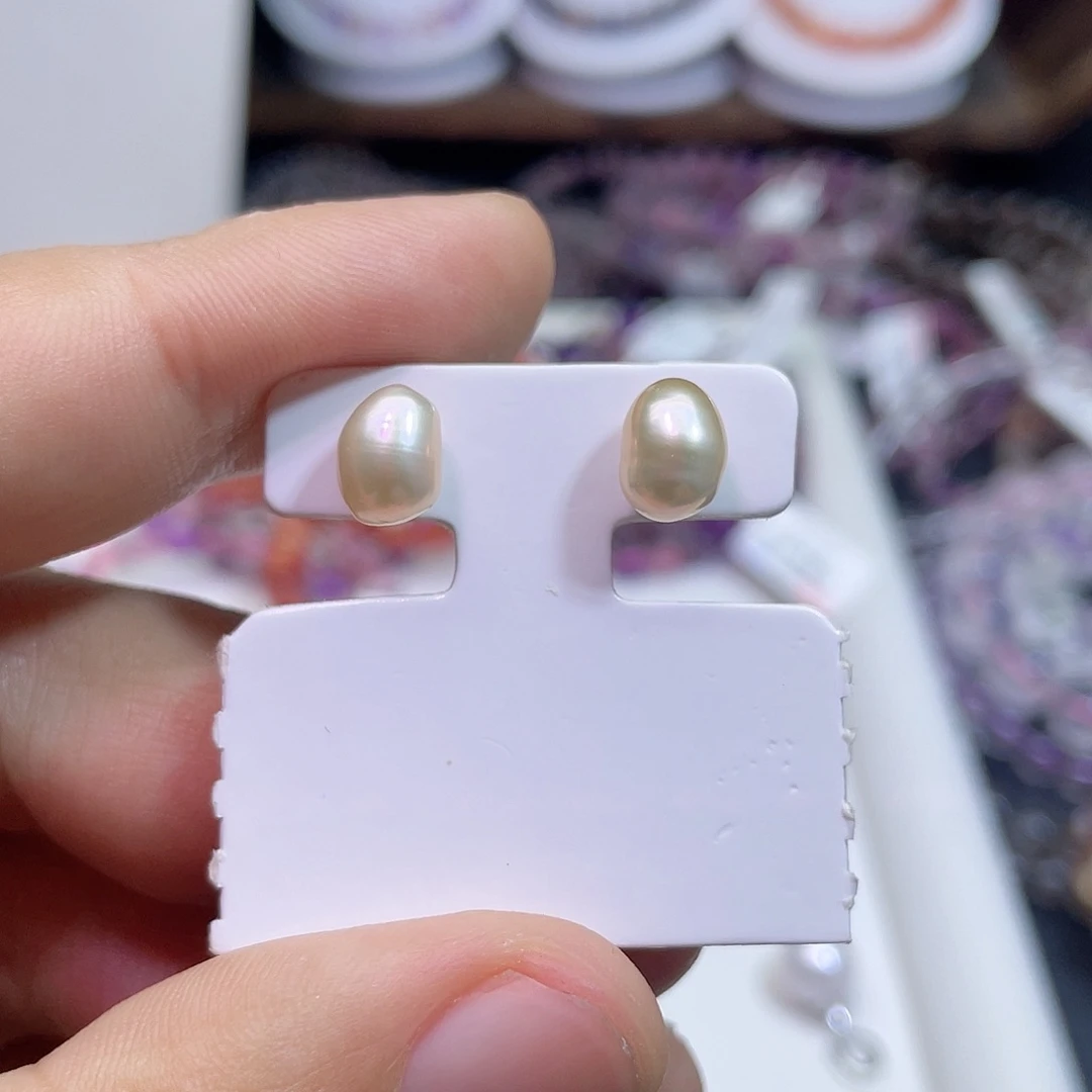淡水珍珠耳饰银S925镶嵌