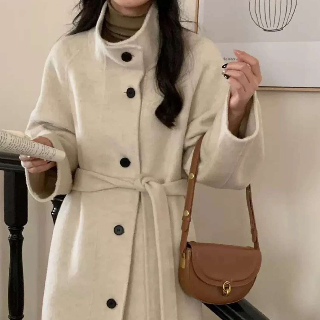 秋冬新款长款气质时尚双面大衣