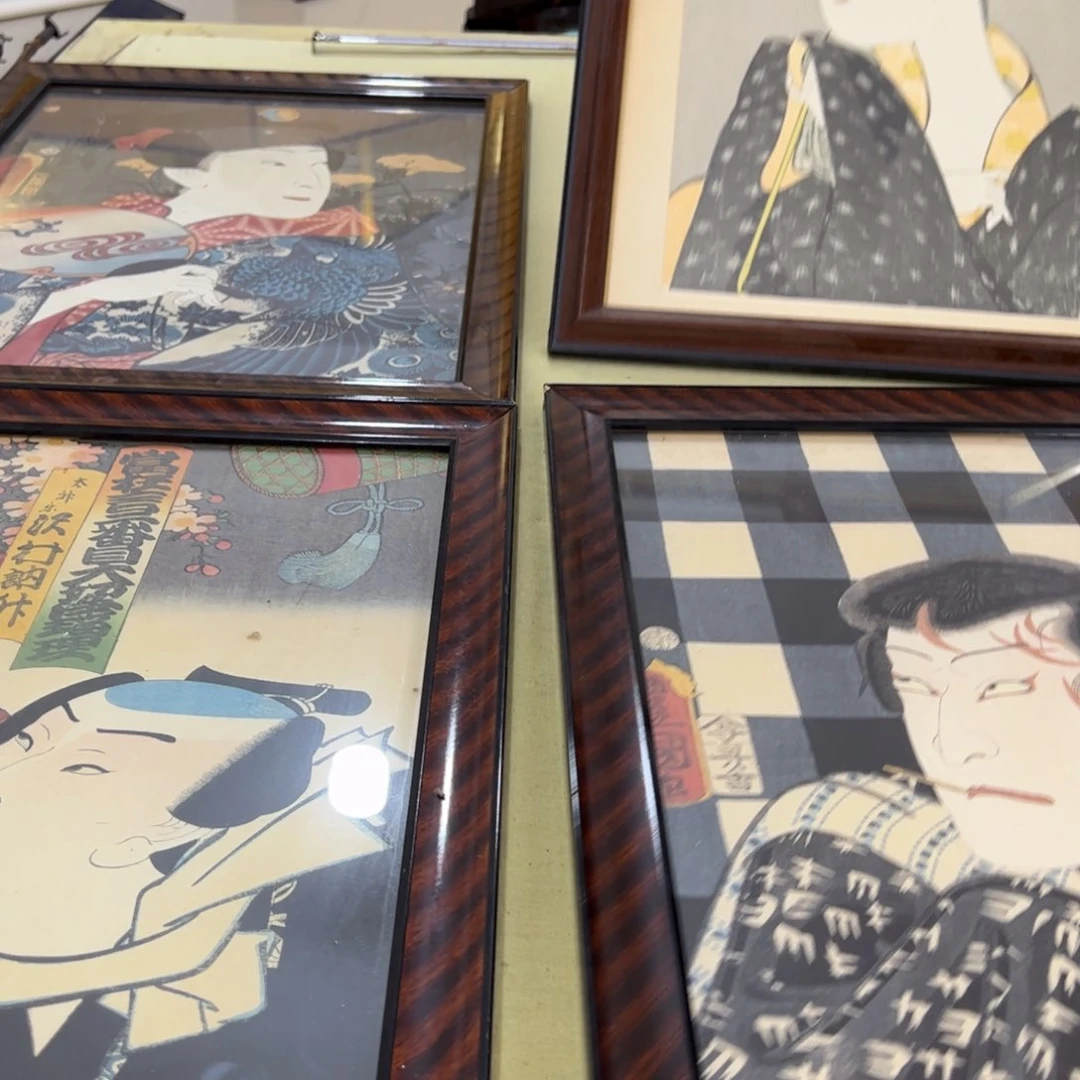 裕***神绘画屏风框画茶空间设计