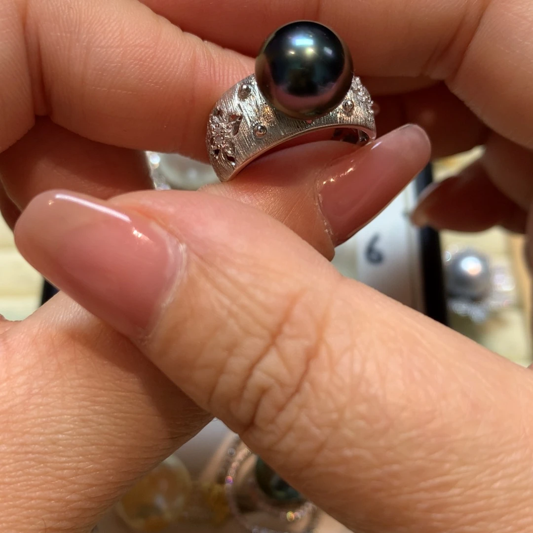 海水珍珠戒指银S925镶嵌