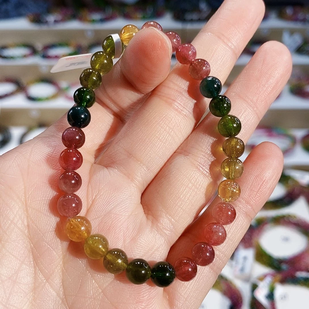 碧玺手链未镶嵌G2459素圈颜色微差