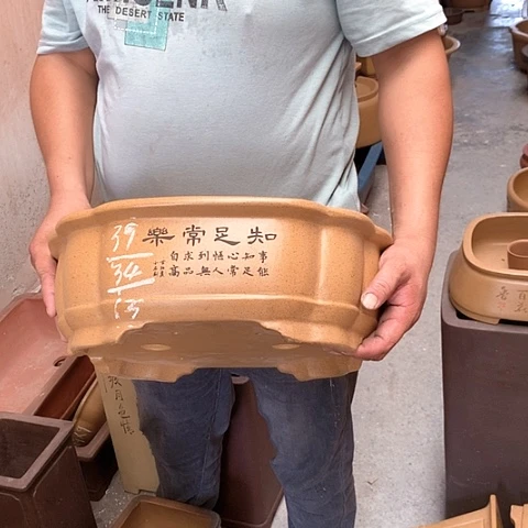 紫砂花盆手工定制
