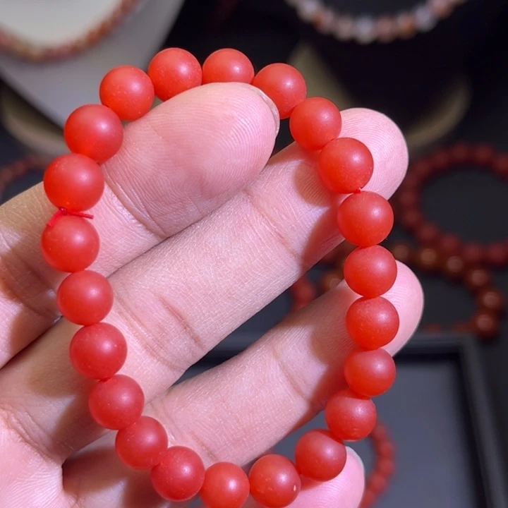 南红玛瑙未镶嵌手链8mm磨砂