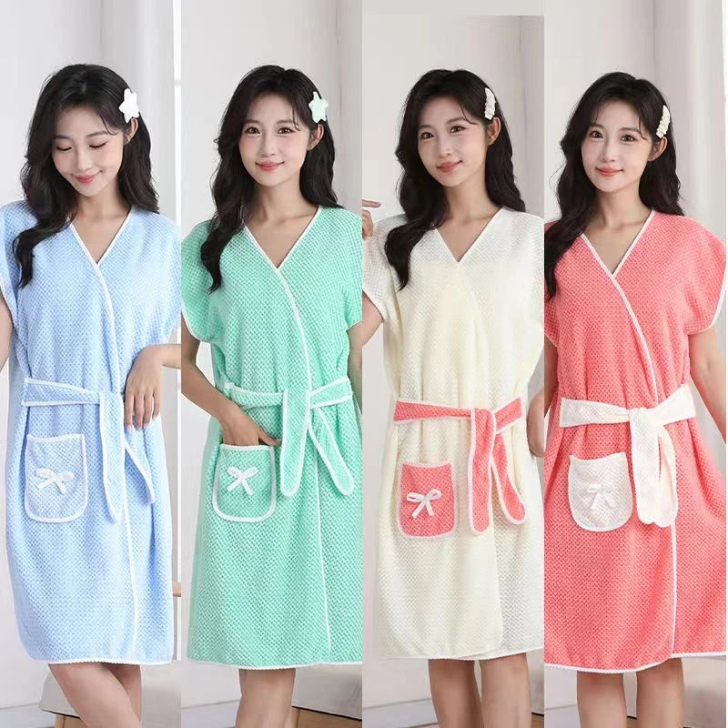 可穿式浴巾浴群吸水速干不掉毛可爱学生居家情侣款浴裙睡袍洗澡