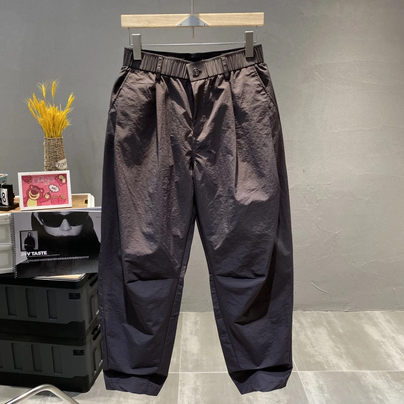 2025春夏季新款休闲裤男韩版宽松松紧腰阔腿裤潮流青年男装长裤