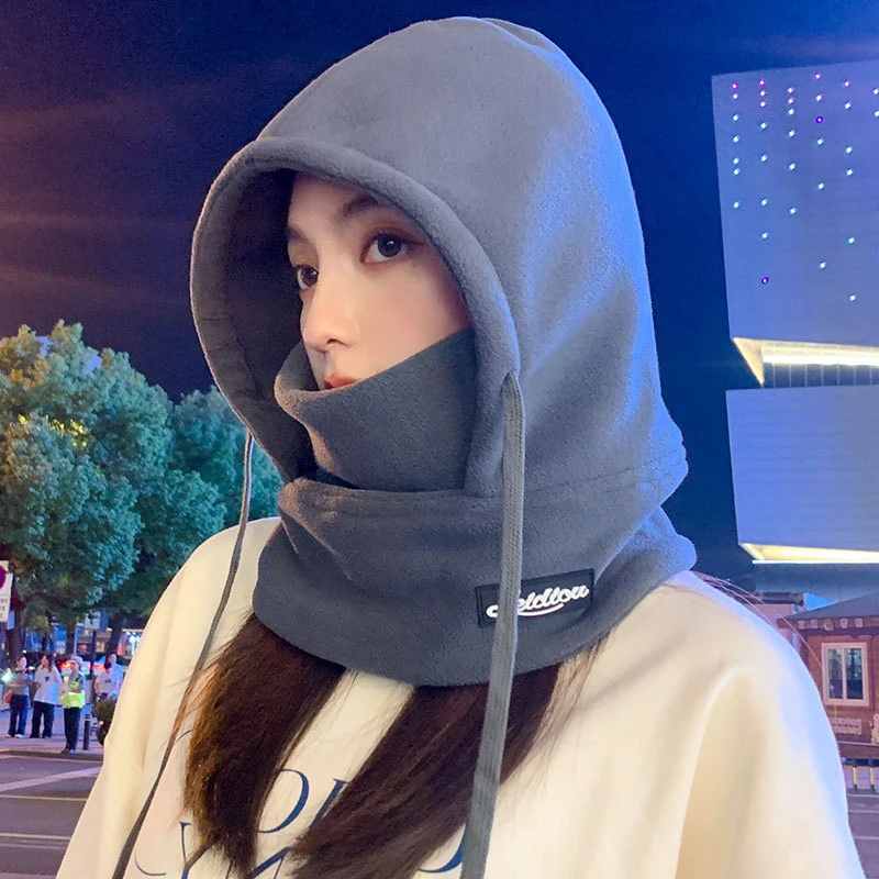 男可戴抓绒保暖护耳锋帽秋冬季青年侣北骑围脖