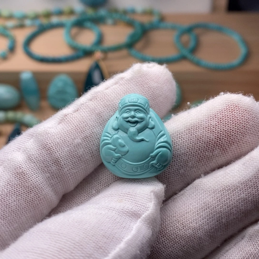 绿松石未镶嵌挂件