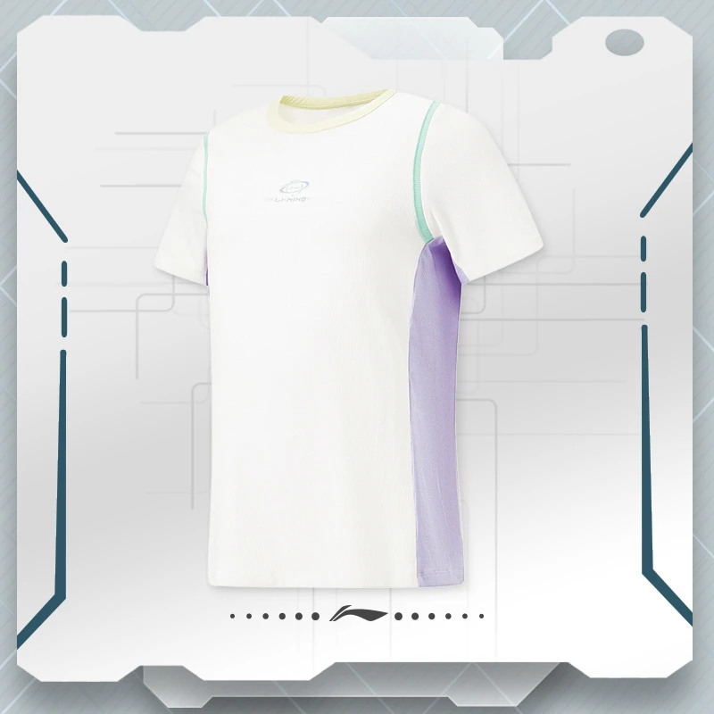 【断码特惠】李宁儿童女大童2025夏季综合体能系列时尚轻便短袖体恤