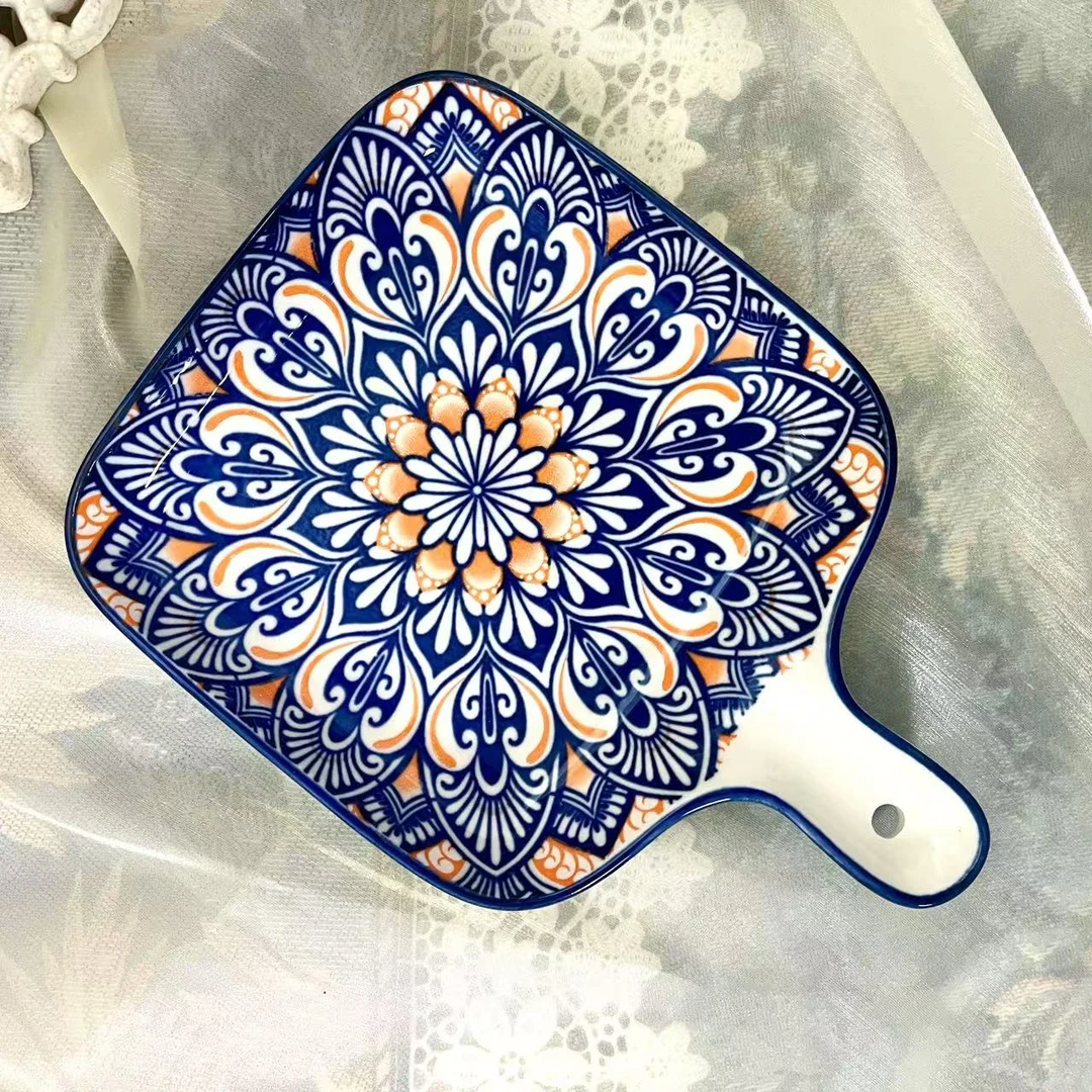 绮梦繁花手柄盘一个装