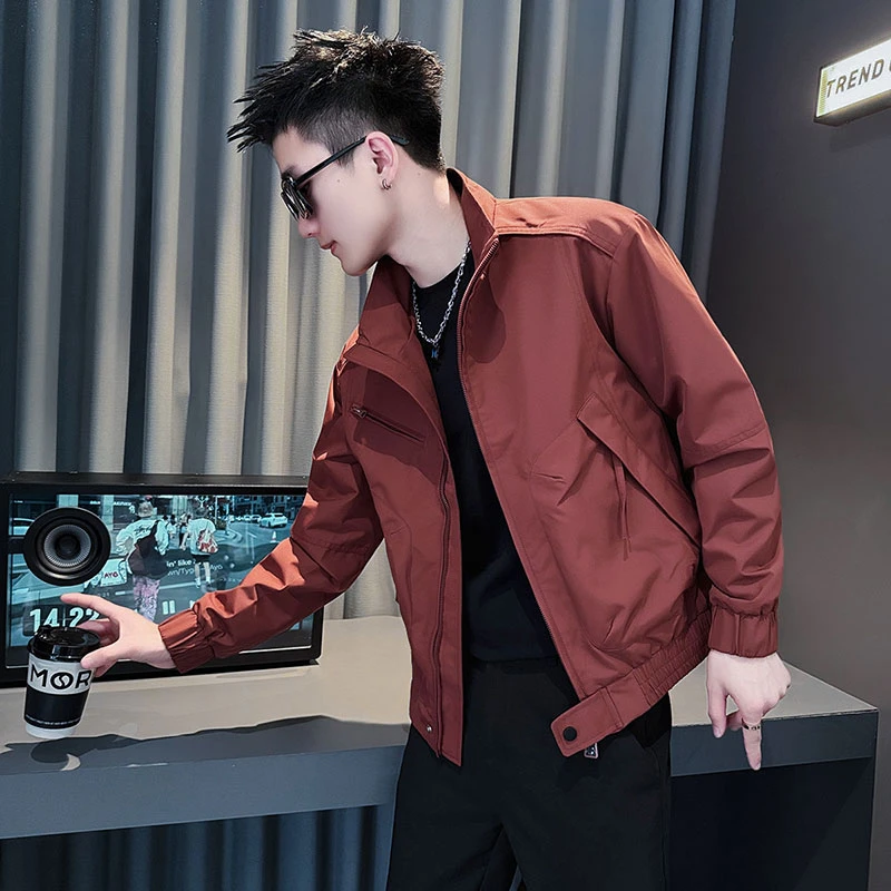 春秋季潮牌休闲夹克男士2025新款立领高级感男装上衣双11工装外套