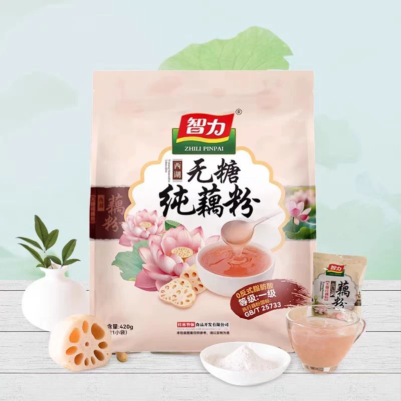 智力西湖无糖藕粉420g小袋装无添加蔗糖桂花莲子藕粉冲饮低脂代餐