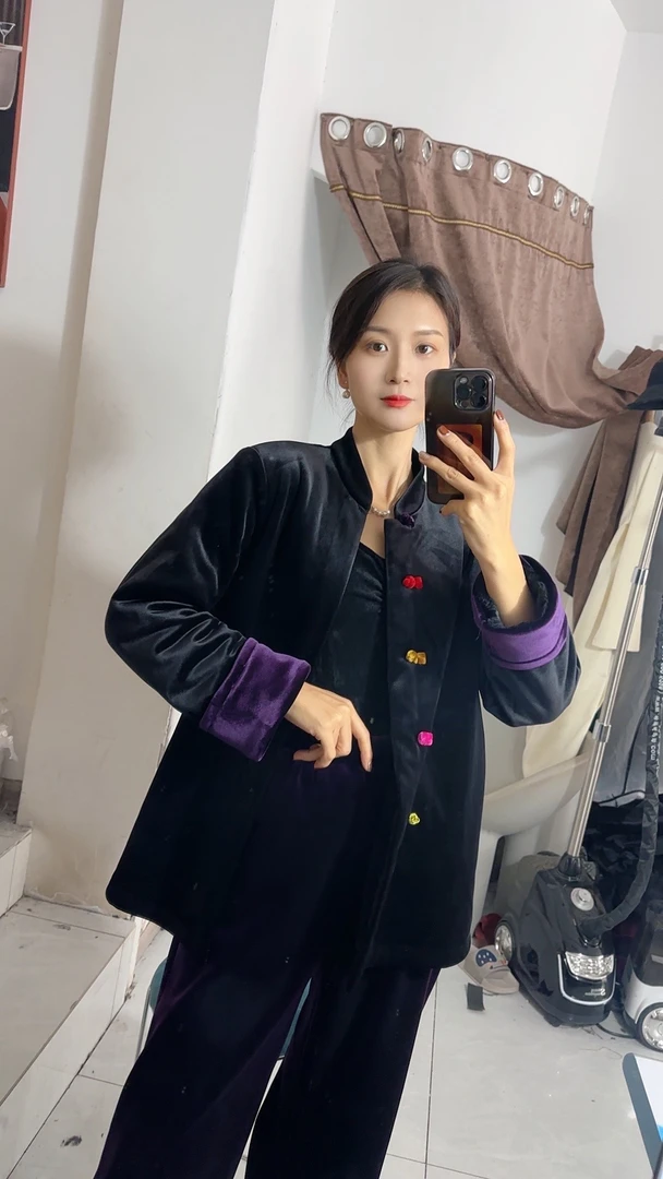 新中式气质加绒复古  棉服