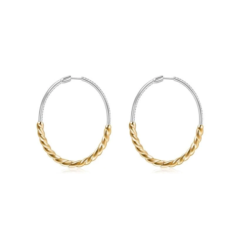 APM Monaco 925银合成锆石耳饰 长款密镶螺旋圈形耳环AE14538XRH