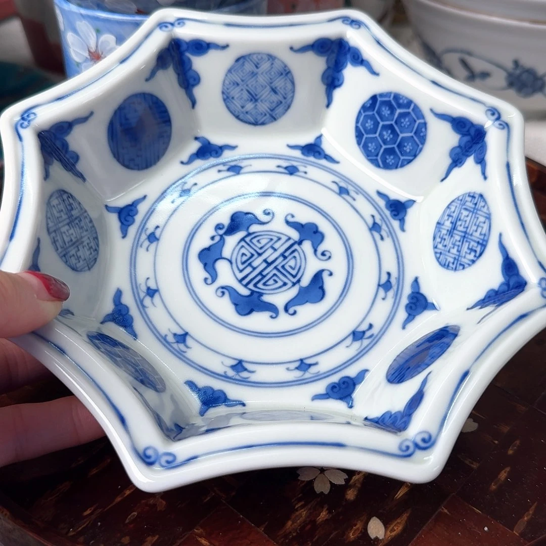 瓷片1只手工八角深钵，全新