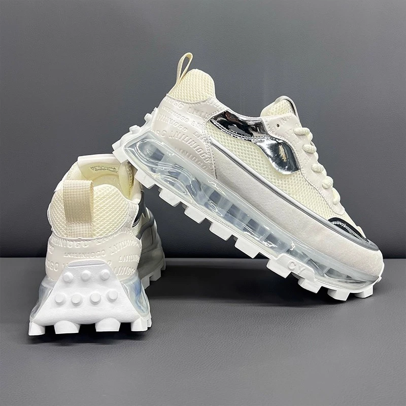 厚底网面透气老爹鞋男2025新款休闲时尚舒适耐磨潮牌轻奢增高男鞋