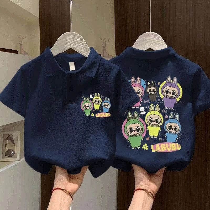 童装2025新款男童纯棉t恤短袖翻领中大童宽松短袖休闲学生POLO衫t