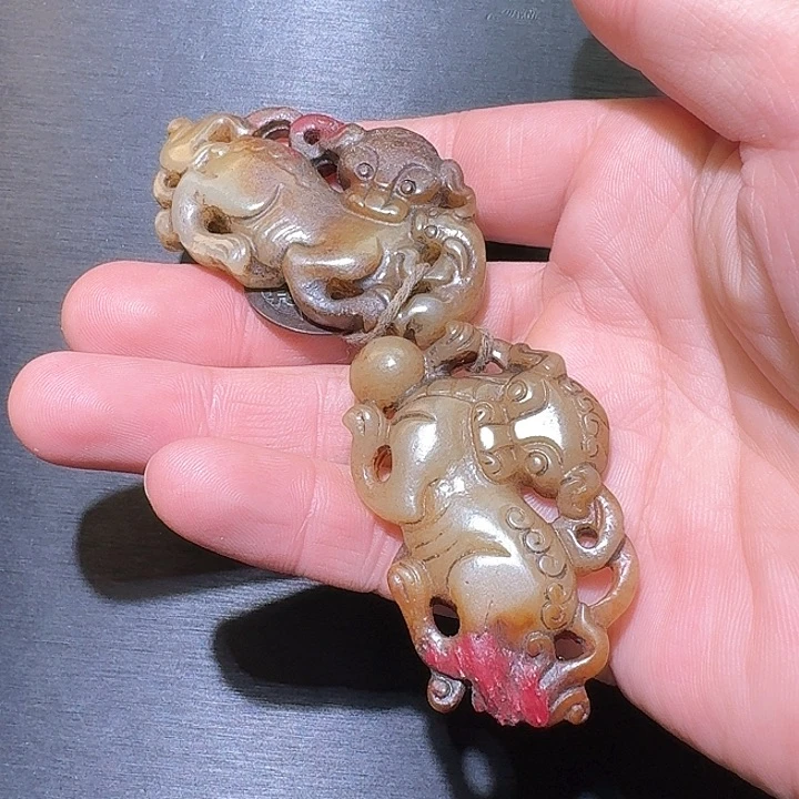 和田玉挂件未镶嵌青**悔